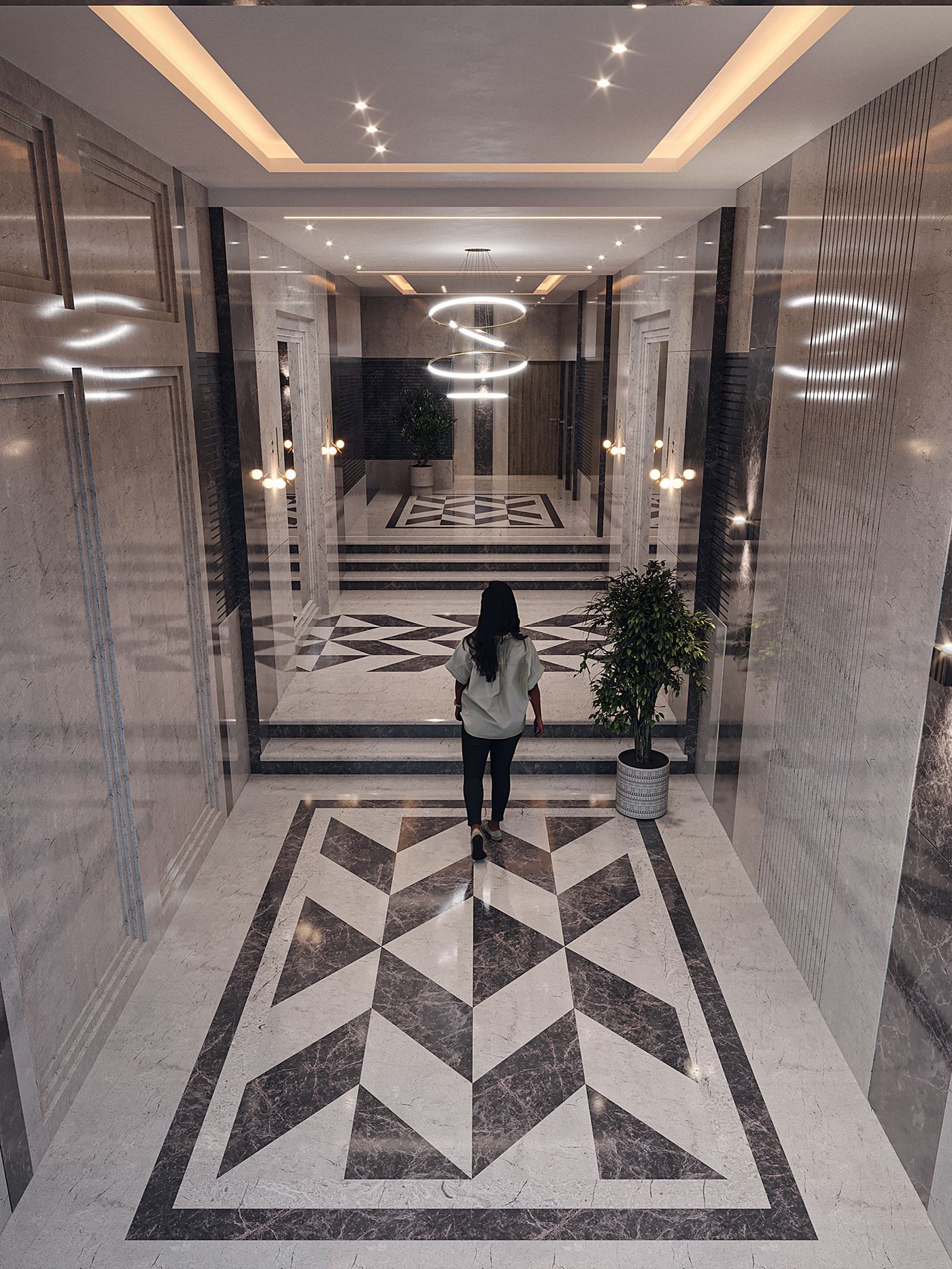 Đá marble tông sáng cho sảnh hoặc lobby – ảnh tham khảo 8