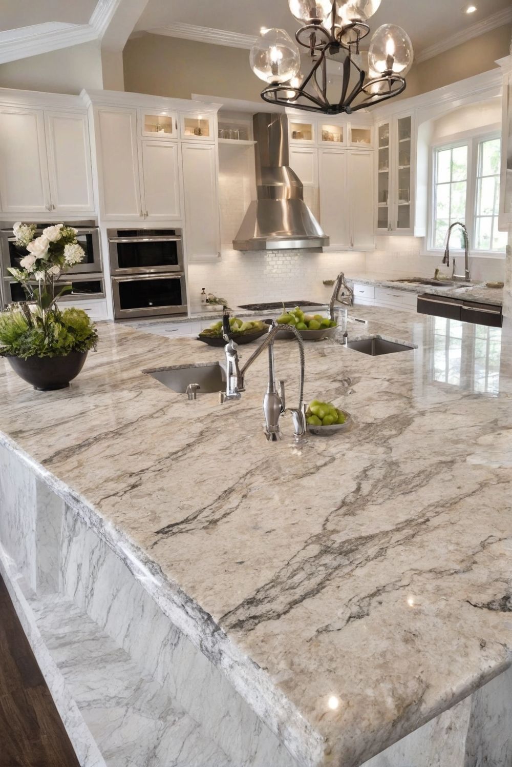 Đá granite sáng hoặc trắng bóng cho mặt bếp – ảnh tham khảo 19