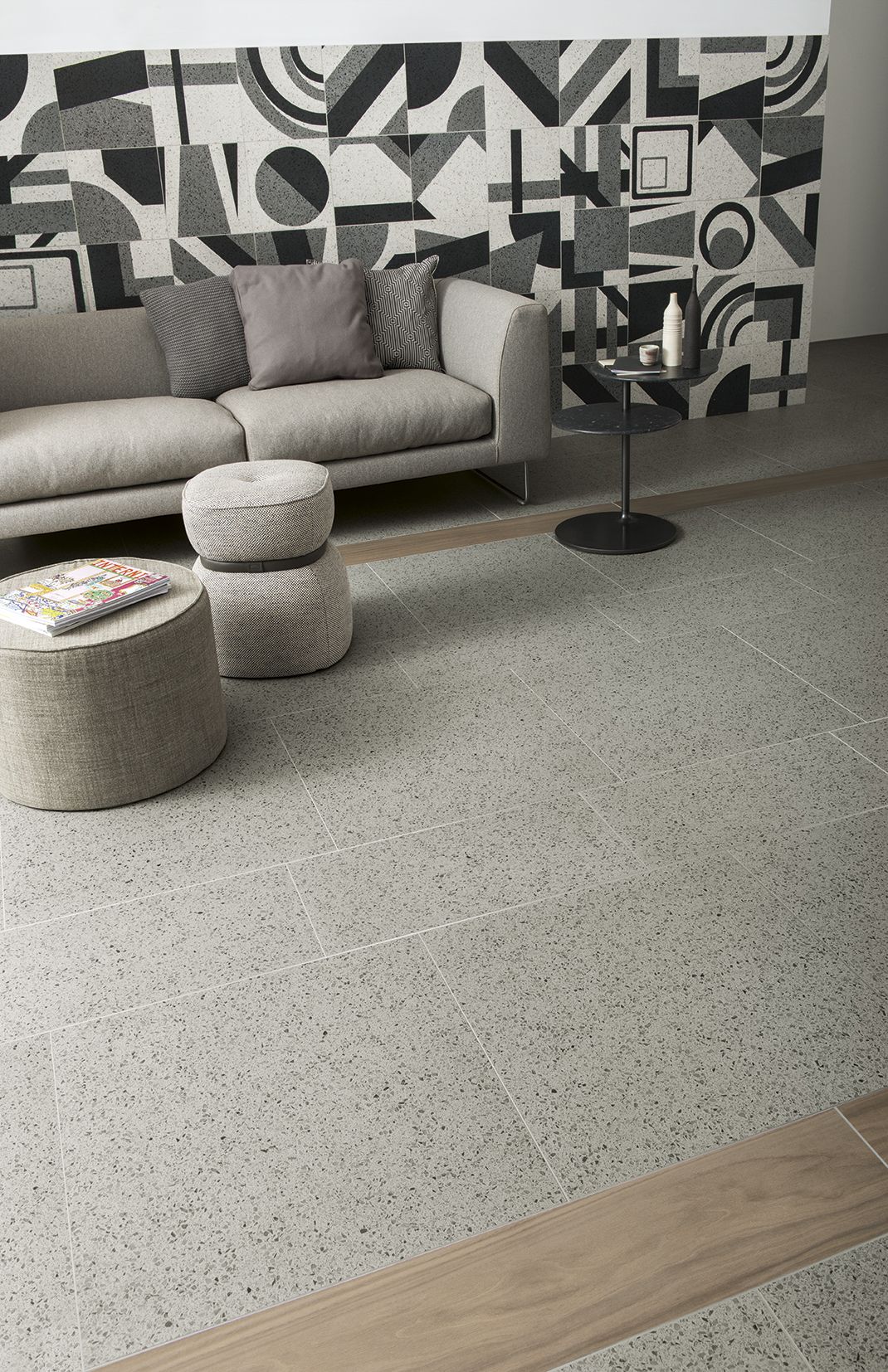 Gạch porcelain vân terrazzo – ảnh tham khảo 1