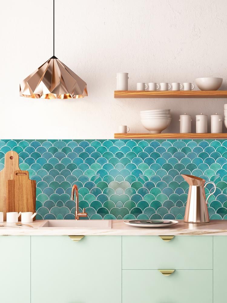 Mosaic vảy cá cho bếp hoặc phòng tắm – ảnh tham khảo 14