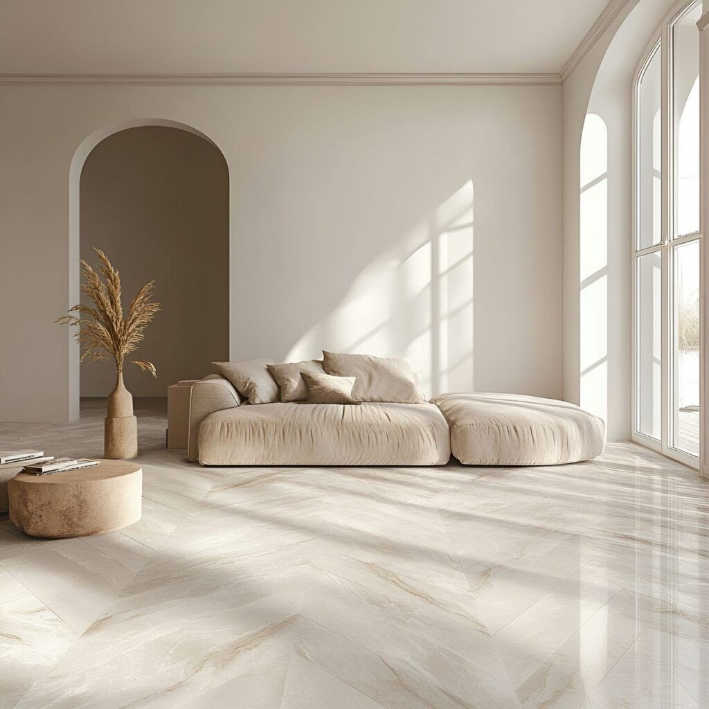 Đá marble tông kem hoặc be cho tường nội thất – ảnh tham khảo 1