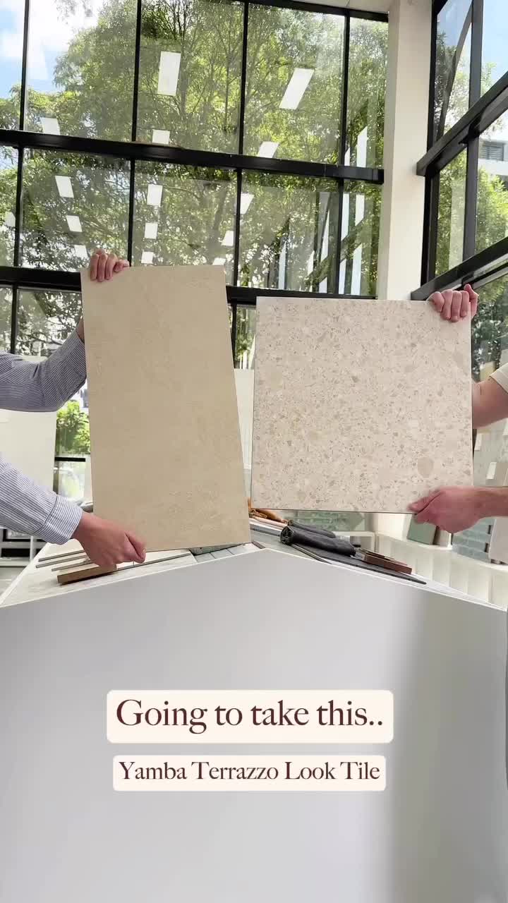 Gạch terrazzo tông be hoặc ấm lát nền – ảnh tham khảo 1