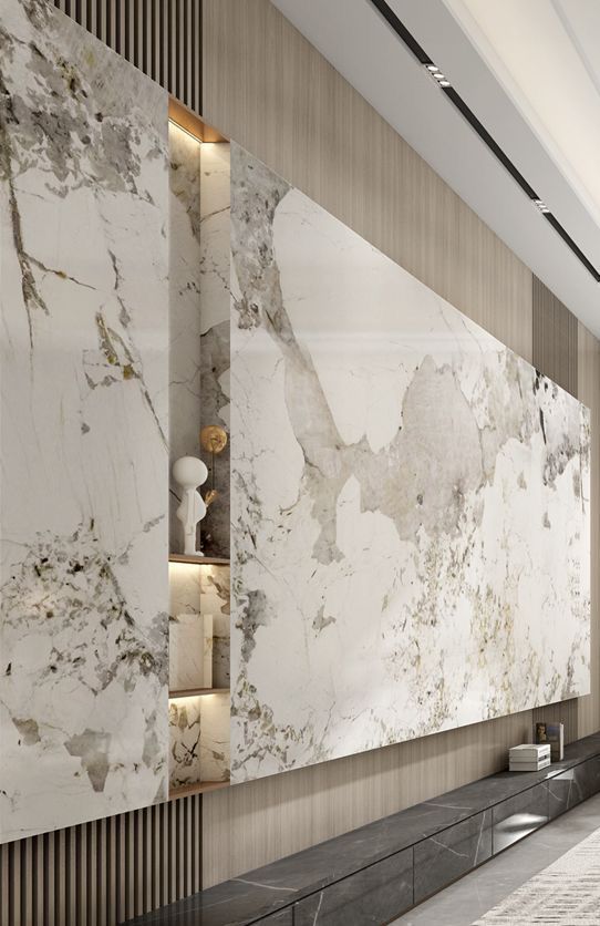 Đá marble trắng vân cho tường trang trí – ảnh tham khảo 2