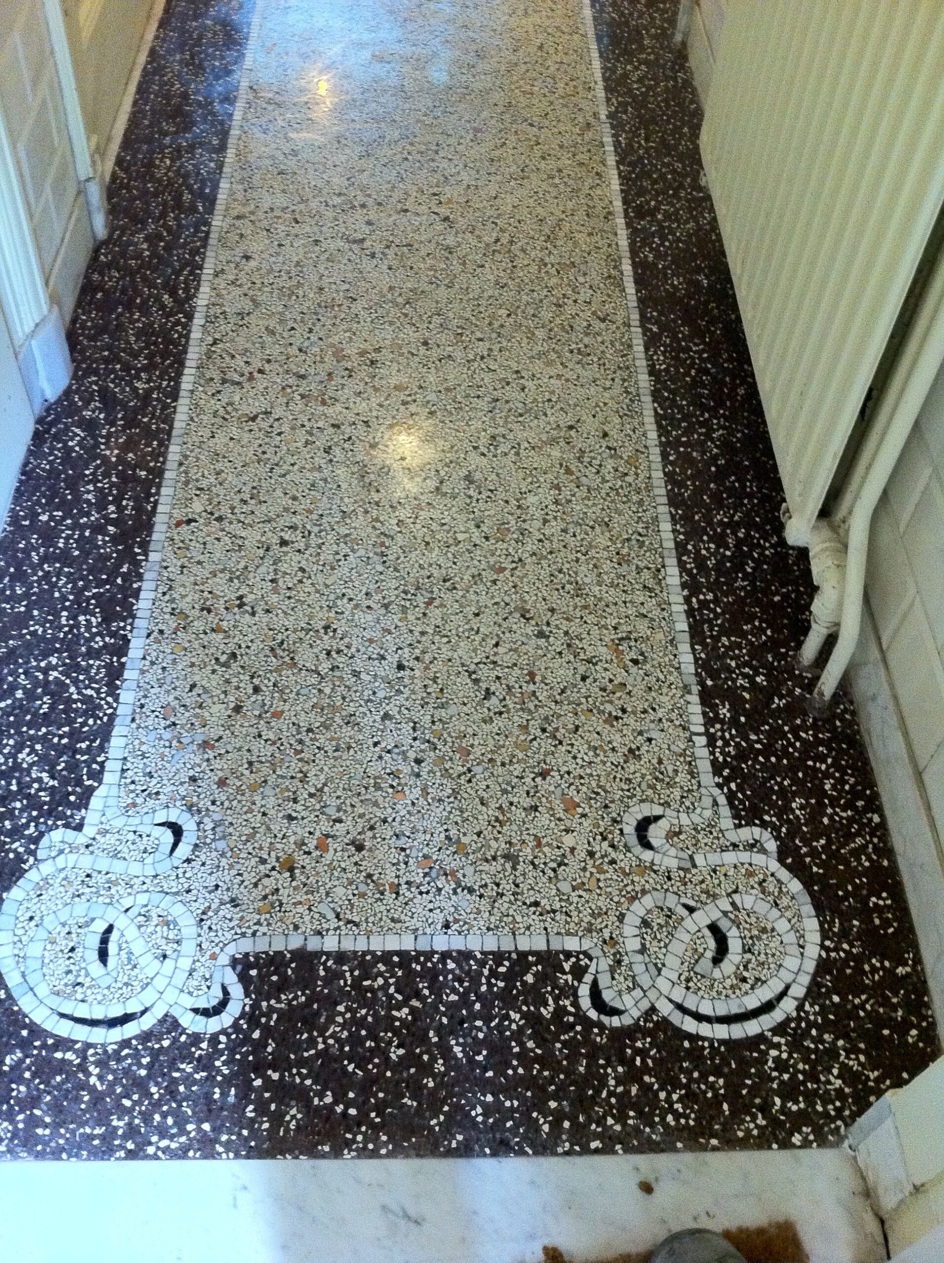 Gạch terrazzo tông trắng hoặc sáng lát nền – ảnh tham khảo 13