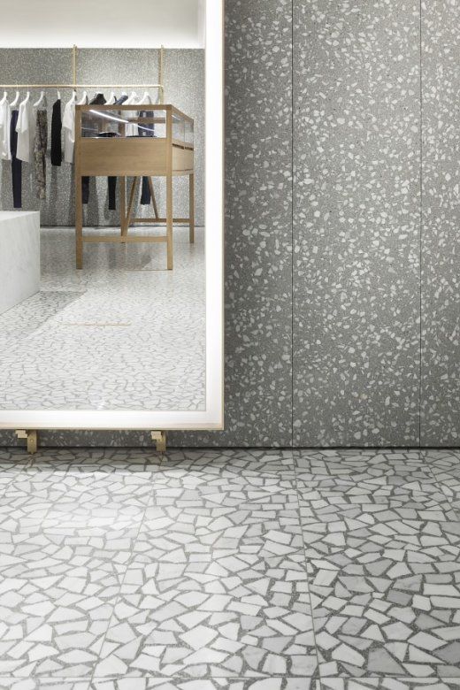 Gạch terrazzo pattern hoặc hạt lớn cho tường điểm nhấn – ảnh tham khảo 20