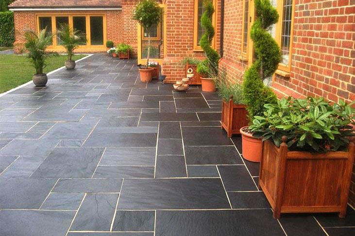 Đá slate đen cắt quy cách lát sân – ảnh tham khảo 9