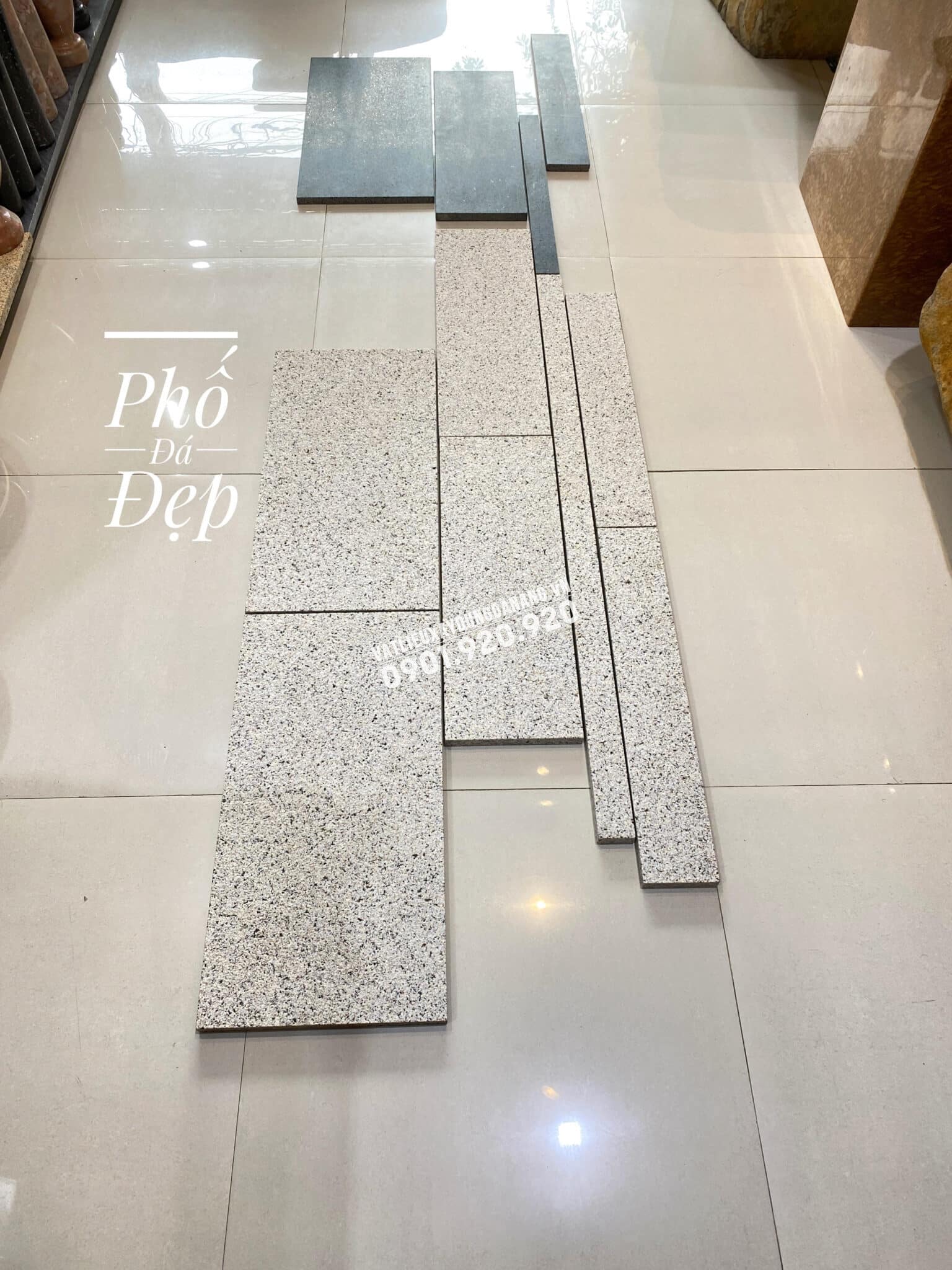 Đá granite tông vàng hoặc kem khò hoặc nhám cho mặt tiền