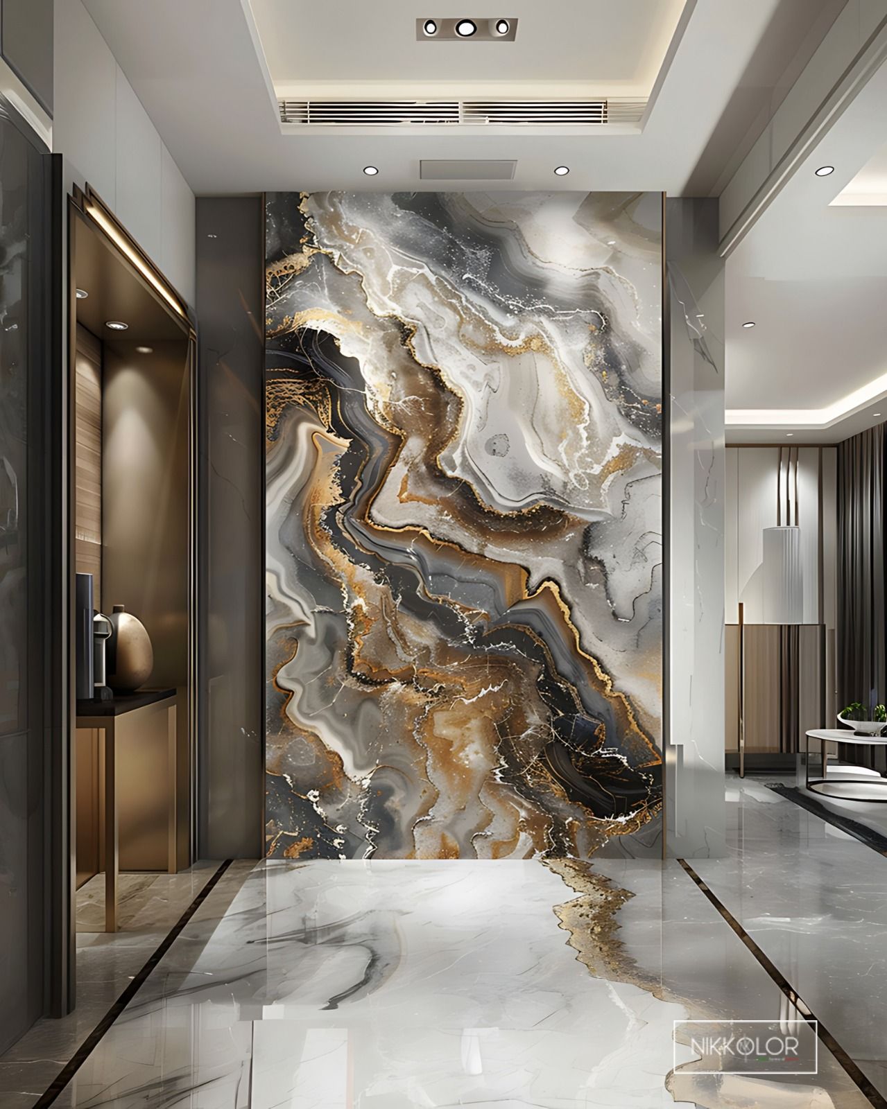 Đá marble tông vàng hoặc nâu cho tường hoặc sảnh – ảnh tham khảo 7