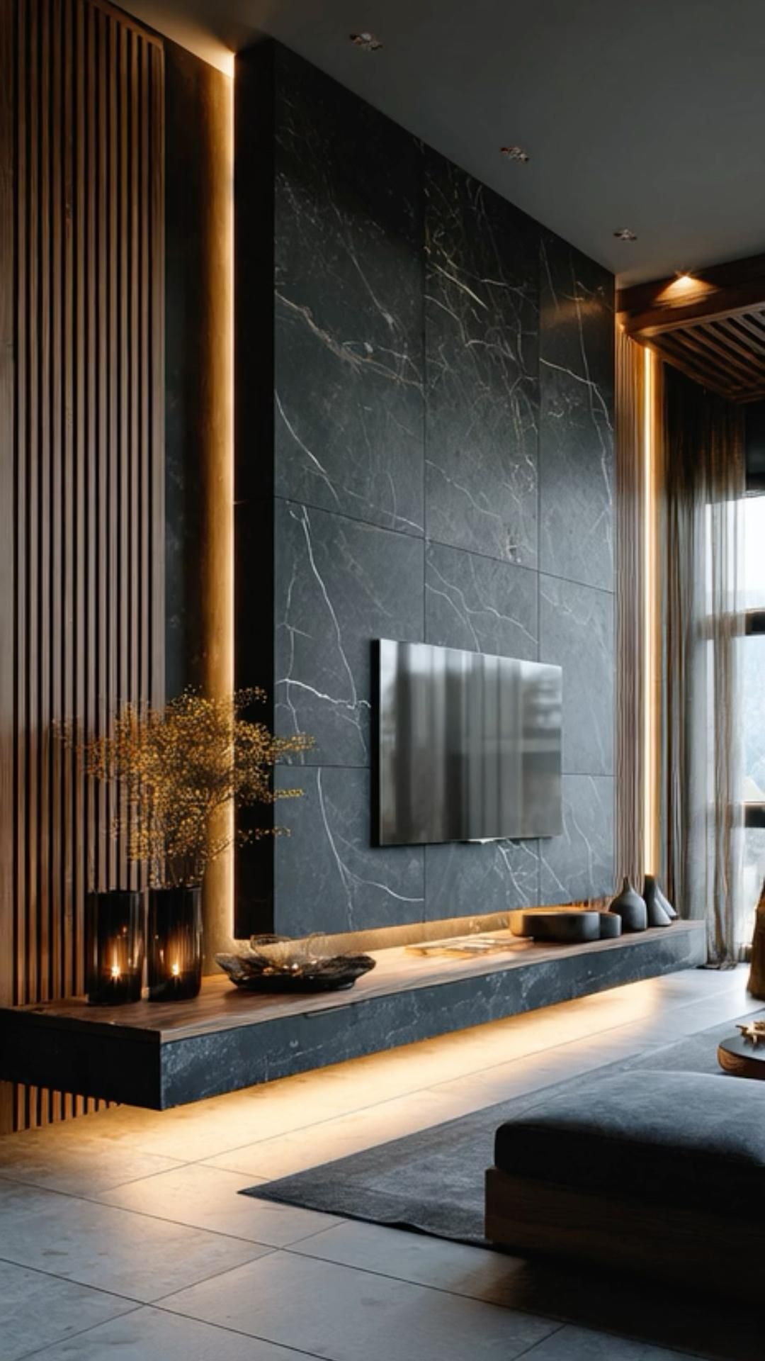 Đá marble vân mạnh cho mảng feature wall – ảnh tham khảo 8