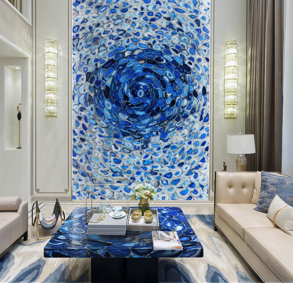 Đá marble vân mạnh cho mảng feature wall – ảnh tham khảo 6