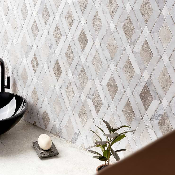 Mosaic tông trung tính cho tường trang trí – ảnh tham khảo 18