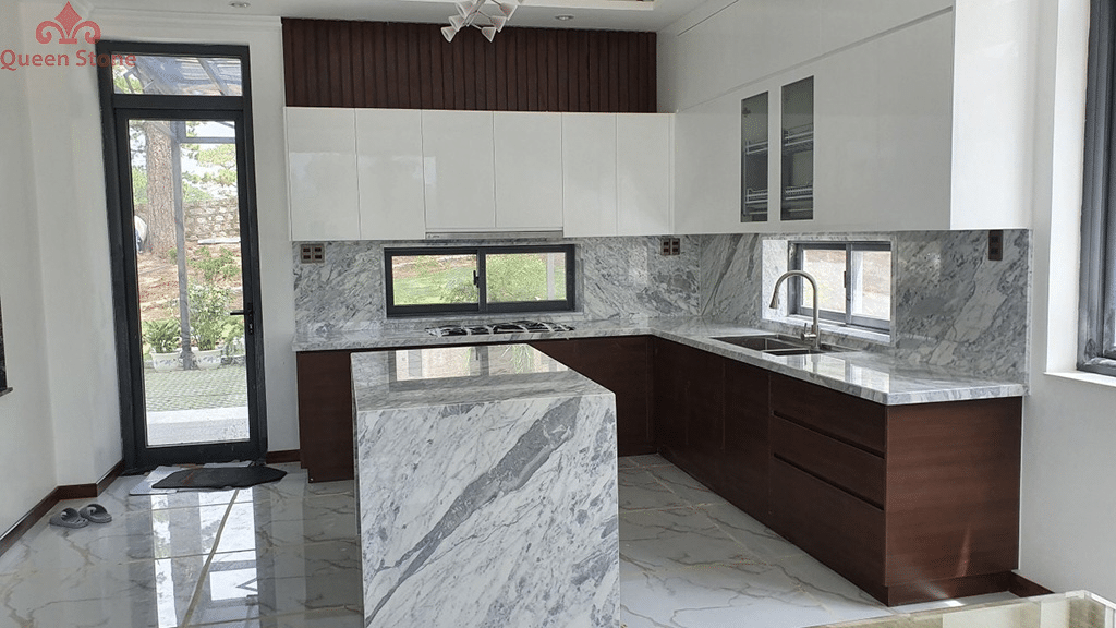 Đá granite xám bề mặt bóng cho mặt bếp