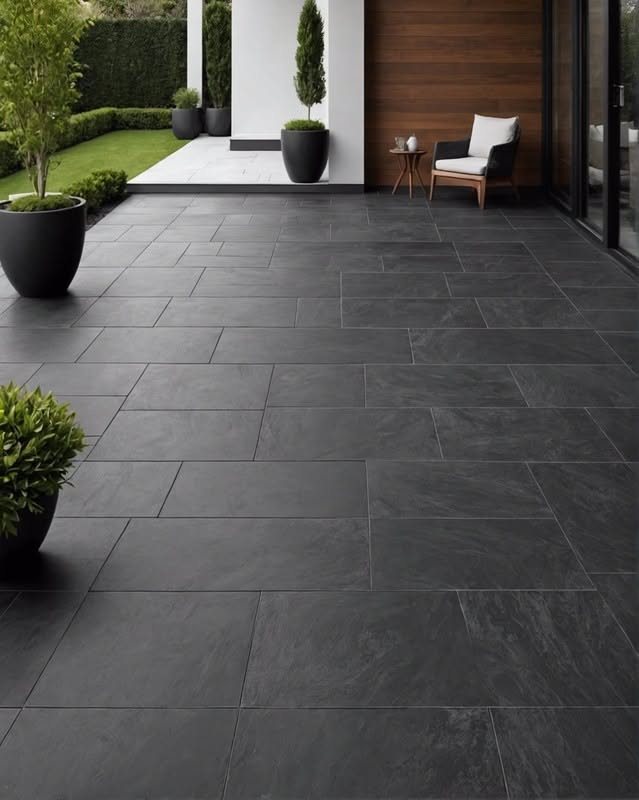 Đá slate đen cắt quy cách lát sân – ảnh tham khảo 19