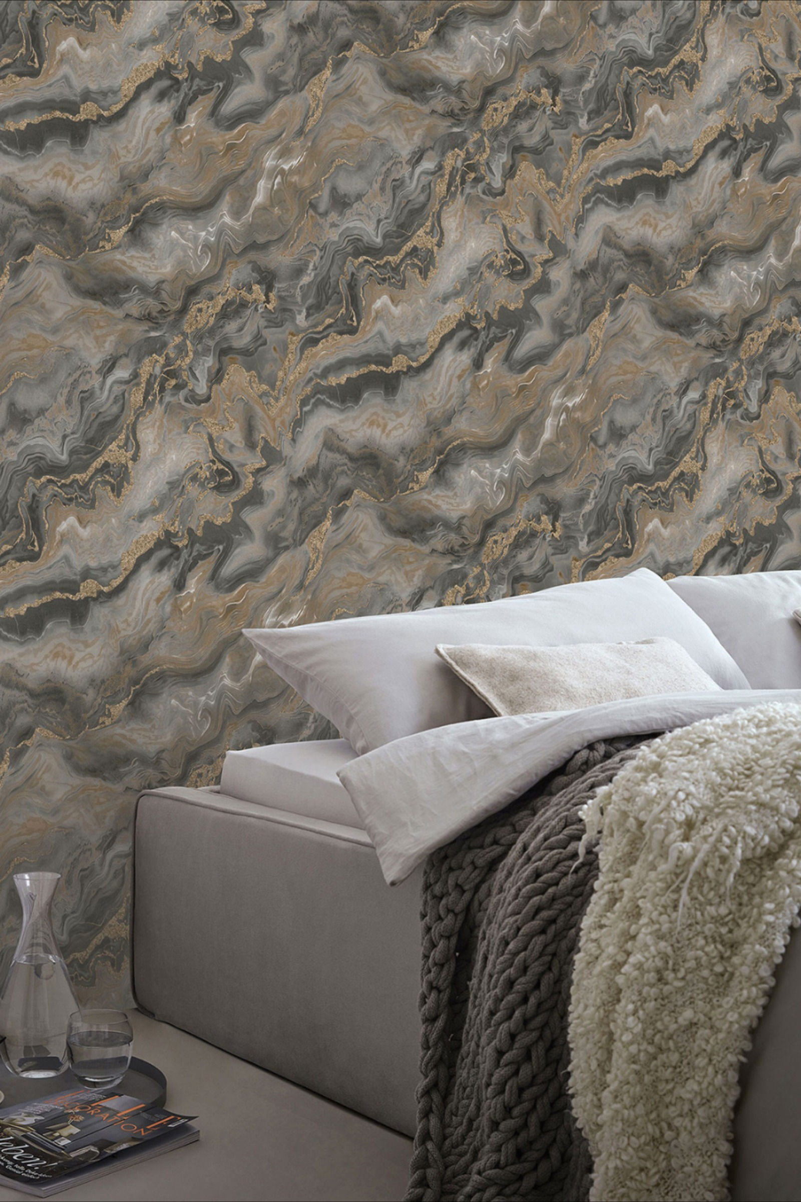 Đá marble vân mạnh cho mảng feature wall – ảnh tham khảo 4