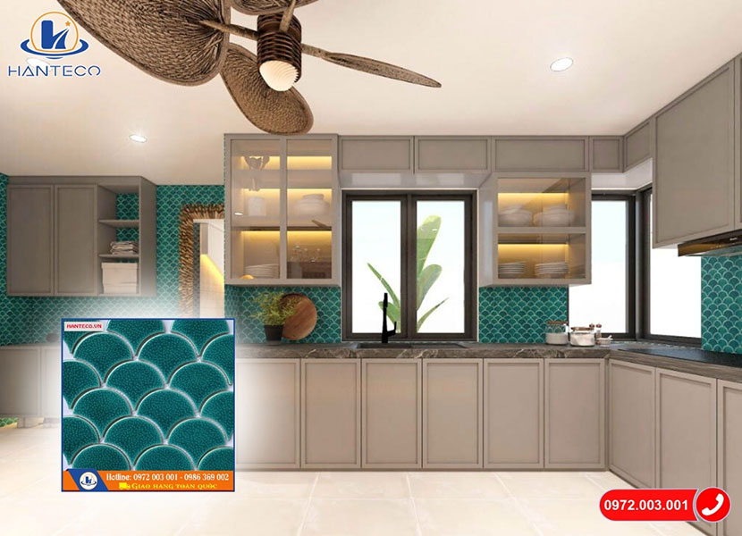 Mosaic vảy cá cho bếp hoặc phòng tắm